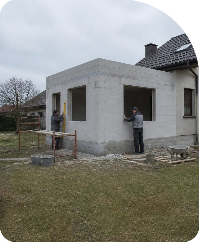 Пристройка из газобетона в Крымске по цене от 33680 р. | РадиДОМА-Крм