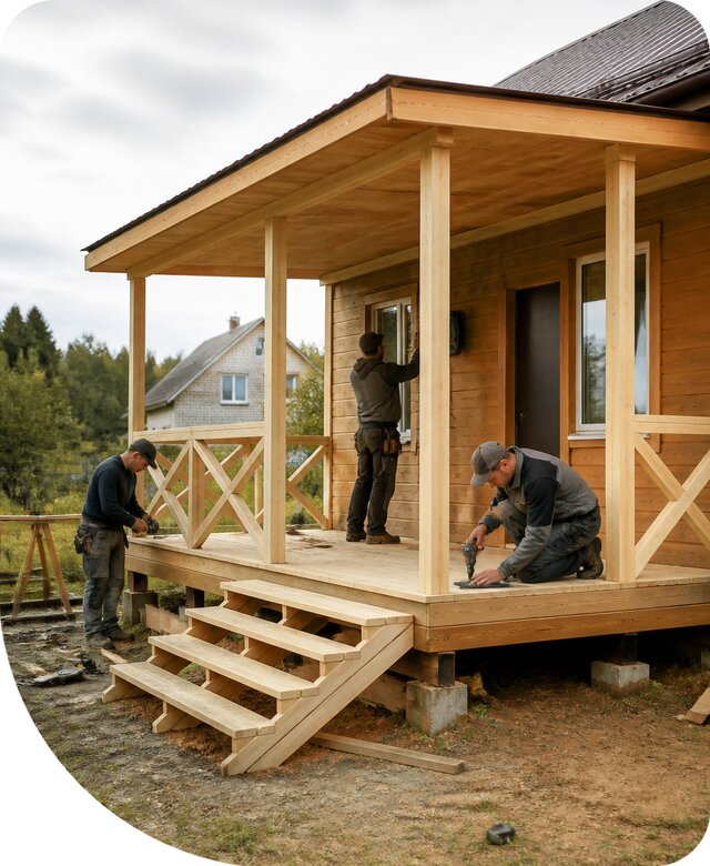 Строительство веранды с крыльцом в Крымске под ключ